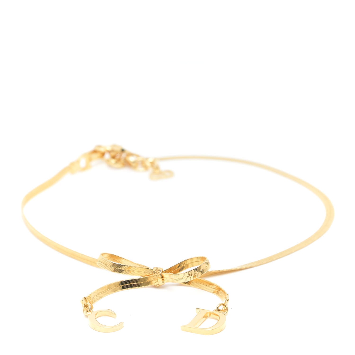 Christian Dior Bow CD Necklace Gold 1 of 5