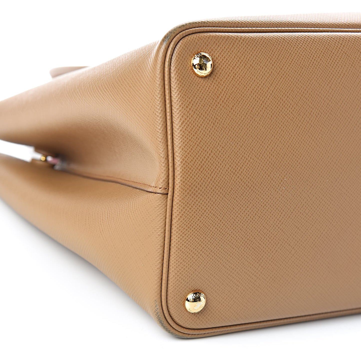 Saffiano Cuir Medium Double Bag Caramel