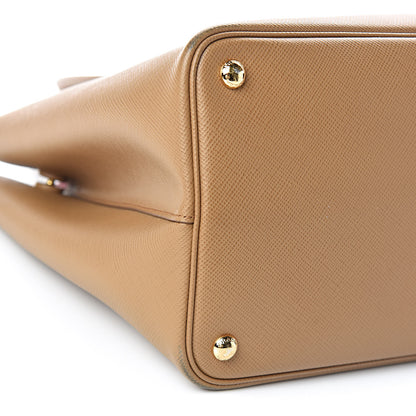 Prada Saffiano Cuir Medium Double Bag Caramel 9 of 16