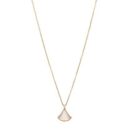 Bulgari 18K Yellow Gold Diamond Mother of Pearl Small Divas' Dream Pendant Necklace 1 of 5