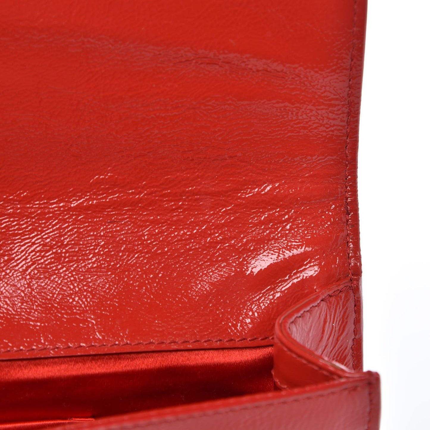 Textured Patent Small Belle De Jour Clutch Red