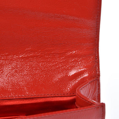 Saint Laurent Textured Patent Small Belle De Jour Clutch Red 7 of 10