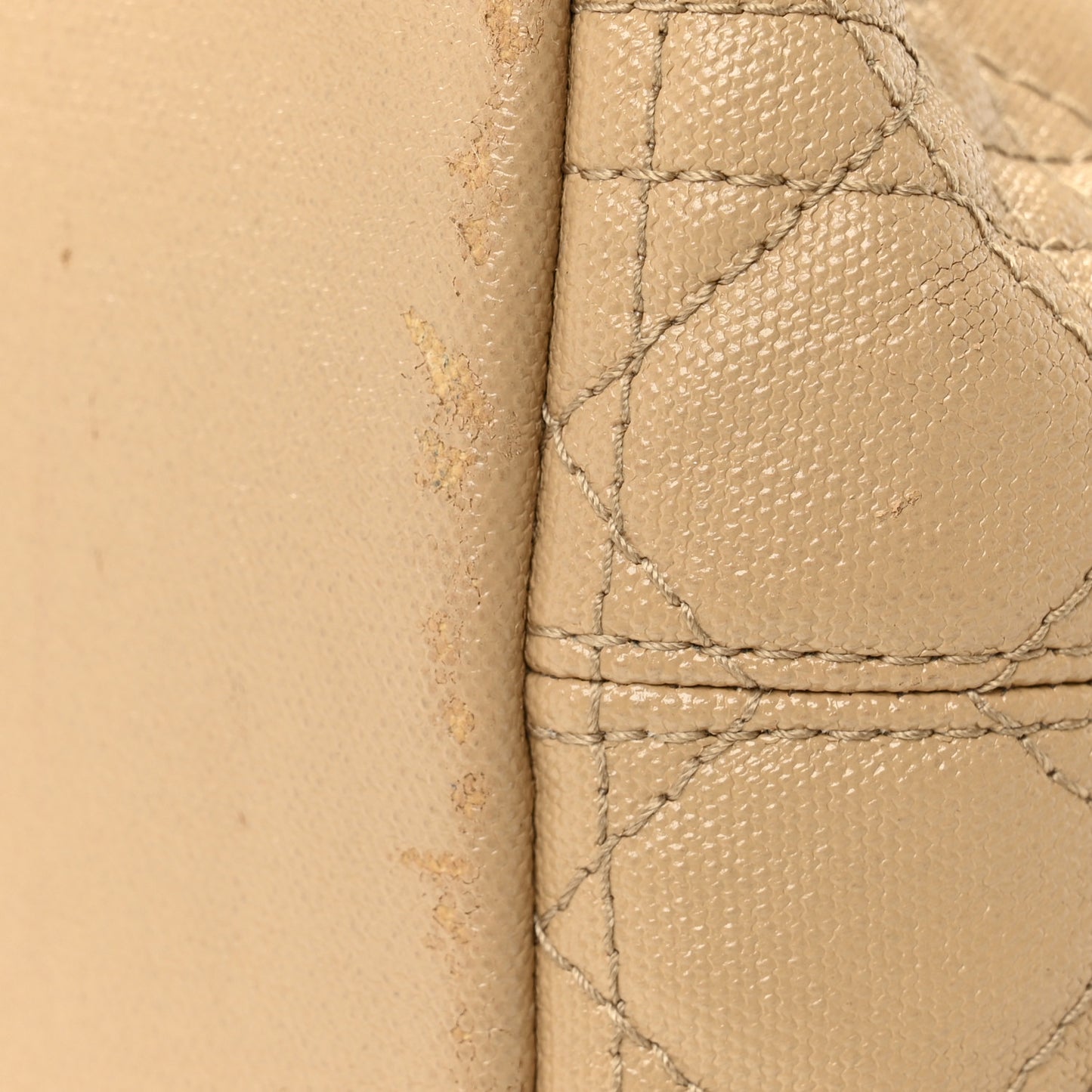 Coated Canvas Cannage Small Panarea Tote Beige