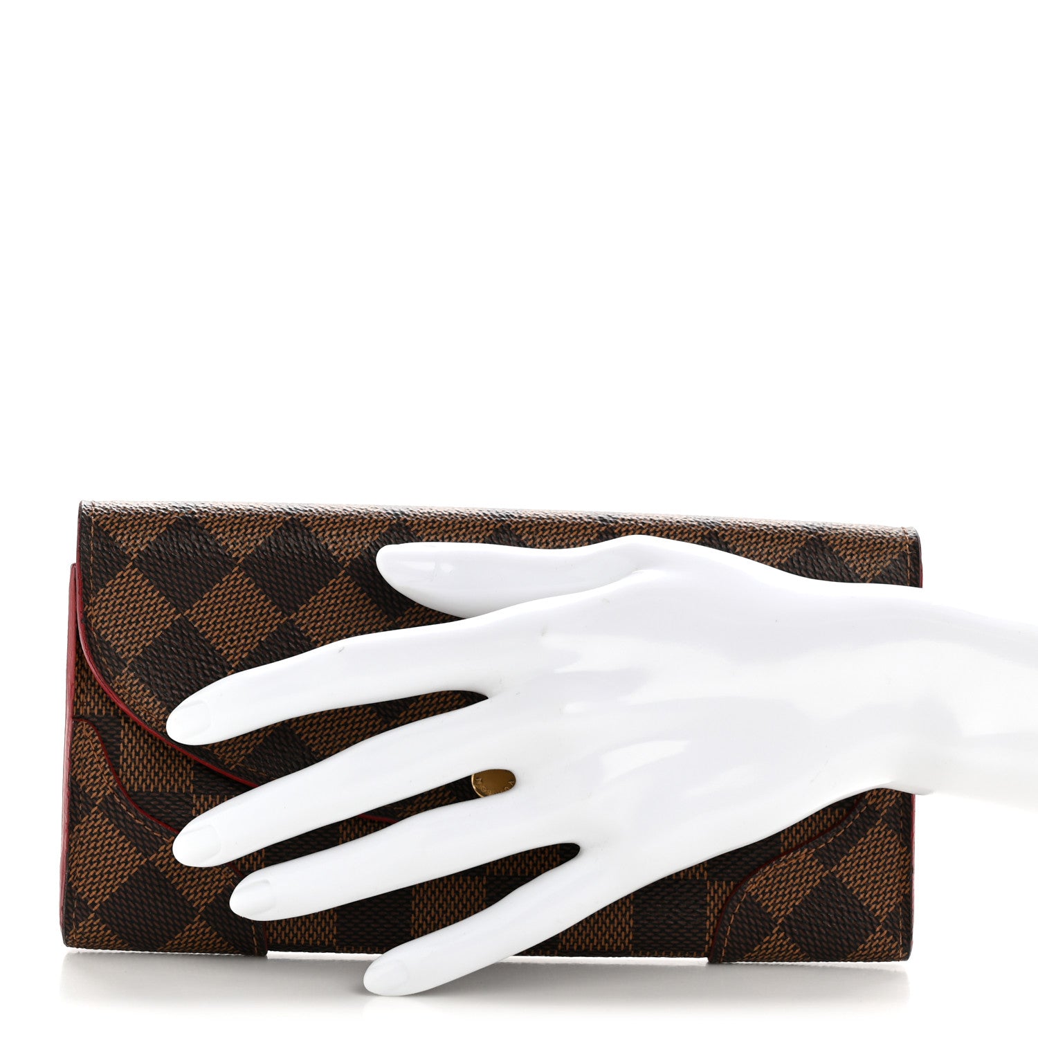 Louis Vuitton Damier Ebene Caissa Wallet Cherry 2 of 11