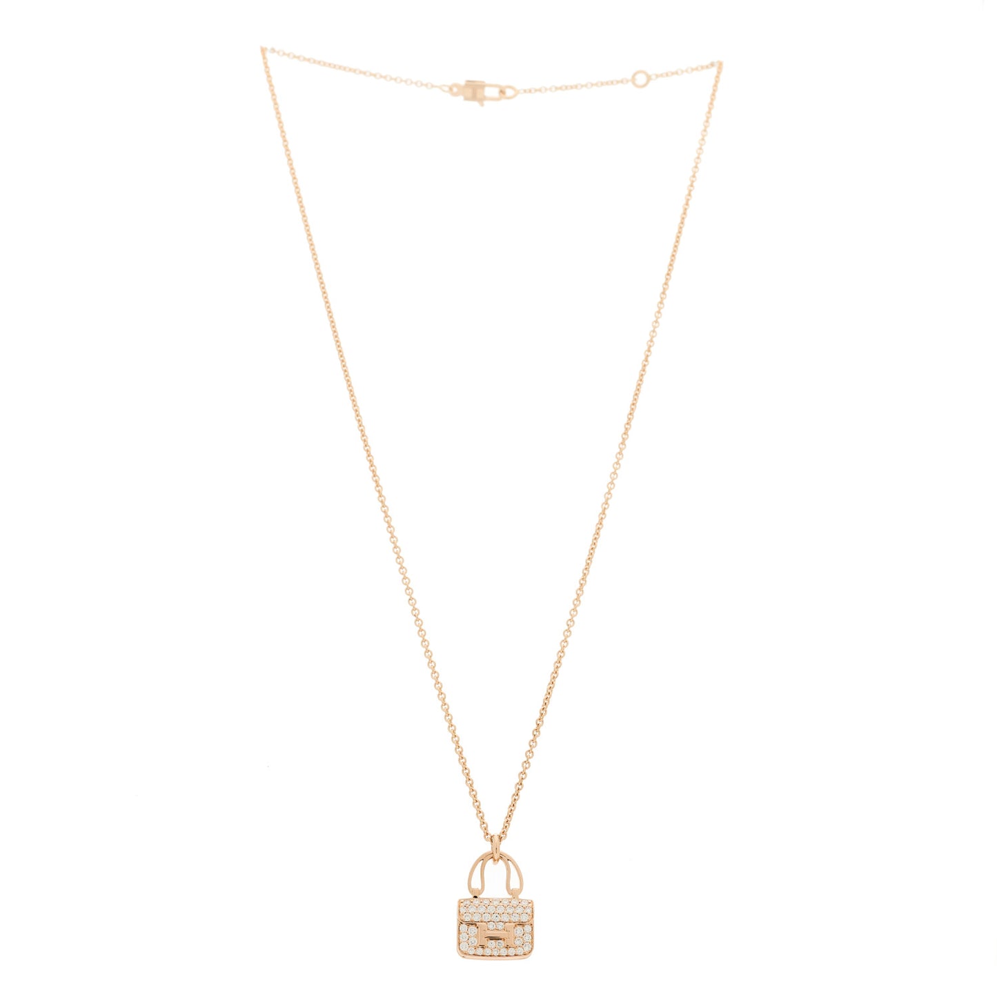 18K Rose Gold Diamond Constance Amulettes Pendant Necklace