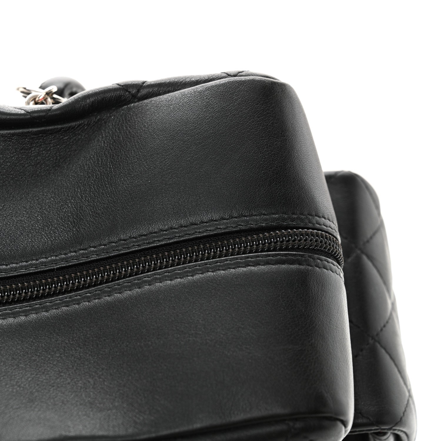 Chanel Calfskin Quilted Large Cambon Multipocket Reporter Black White 11 of 11