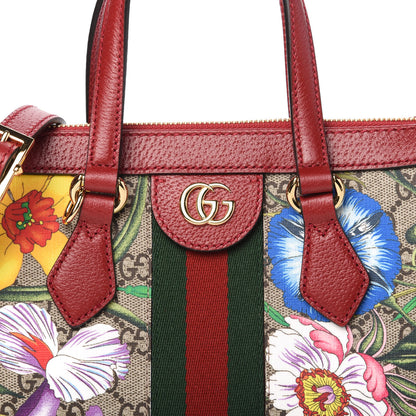 Gucci GG Supreme Monogram Flora Web Small Ophidia Tote Bag Red 10 of 10