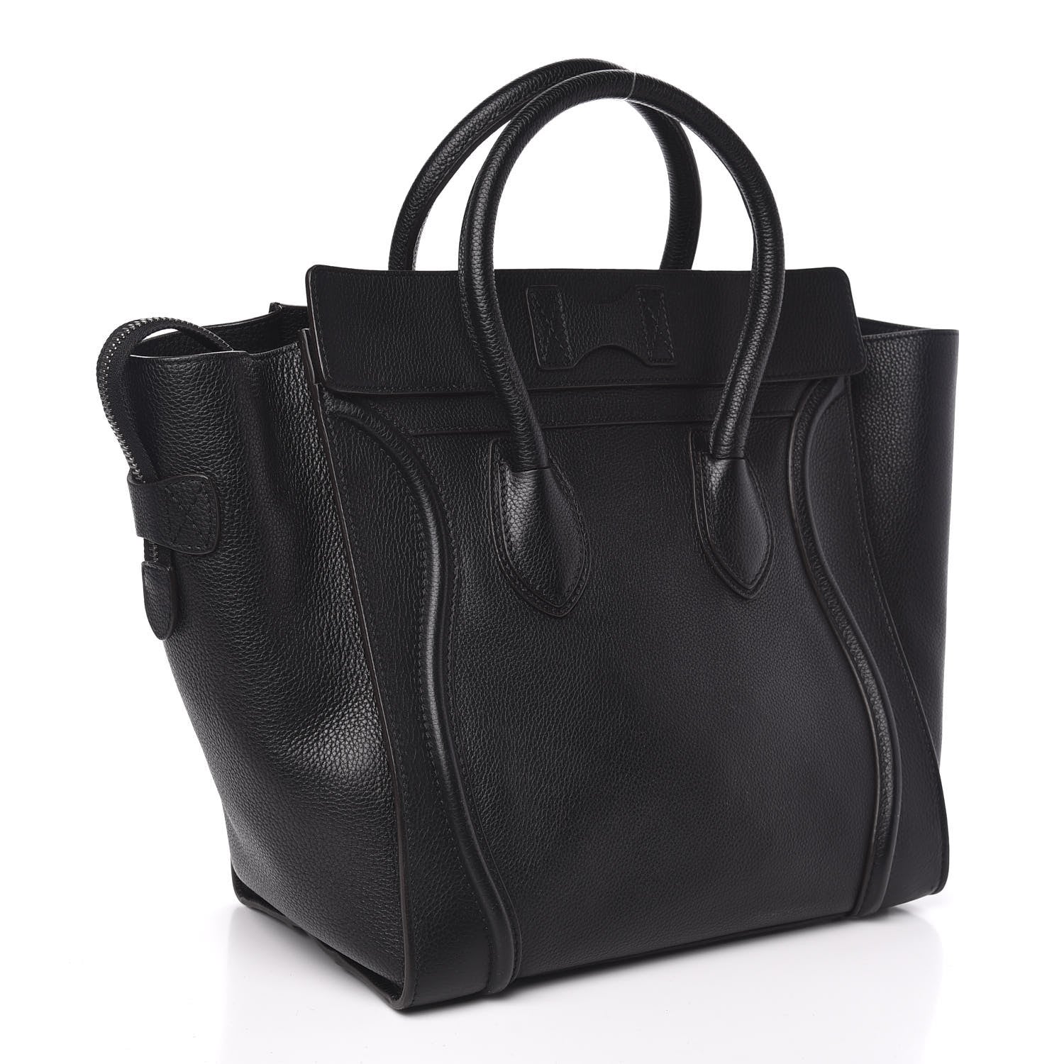 Celine Drummed Calfskin Mini Luggage Black 3 of 10
