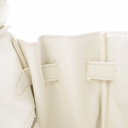 Hermes Taurillon Clemence Birkin 35 White 26 of 37