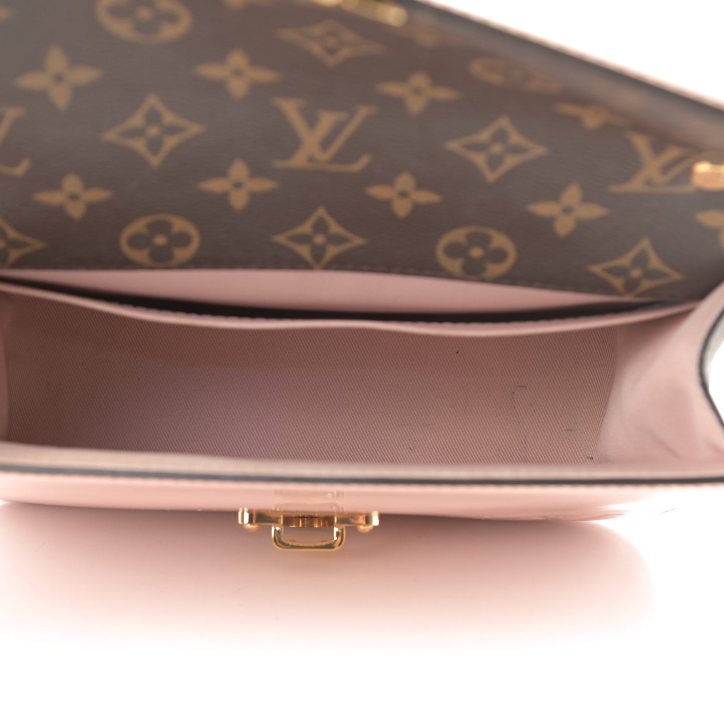 Patent Calfskin Monogram Cherrywood BB Rose Ballerine