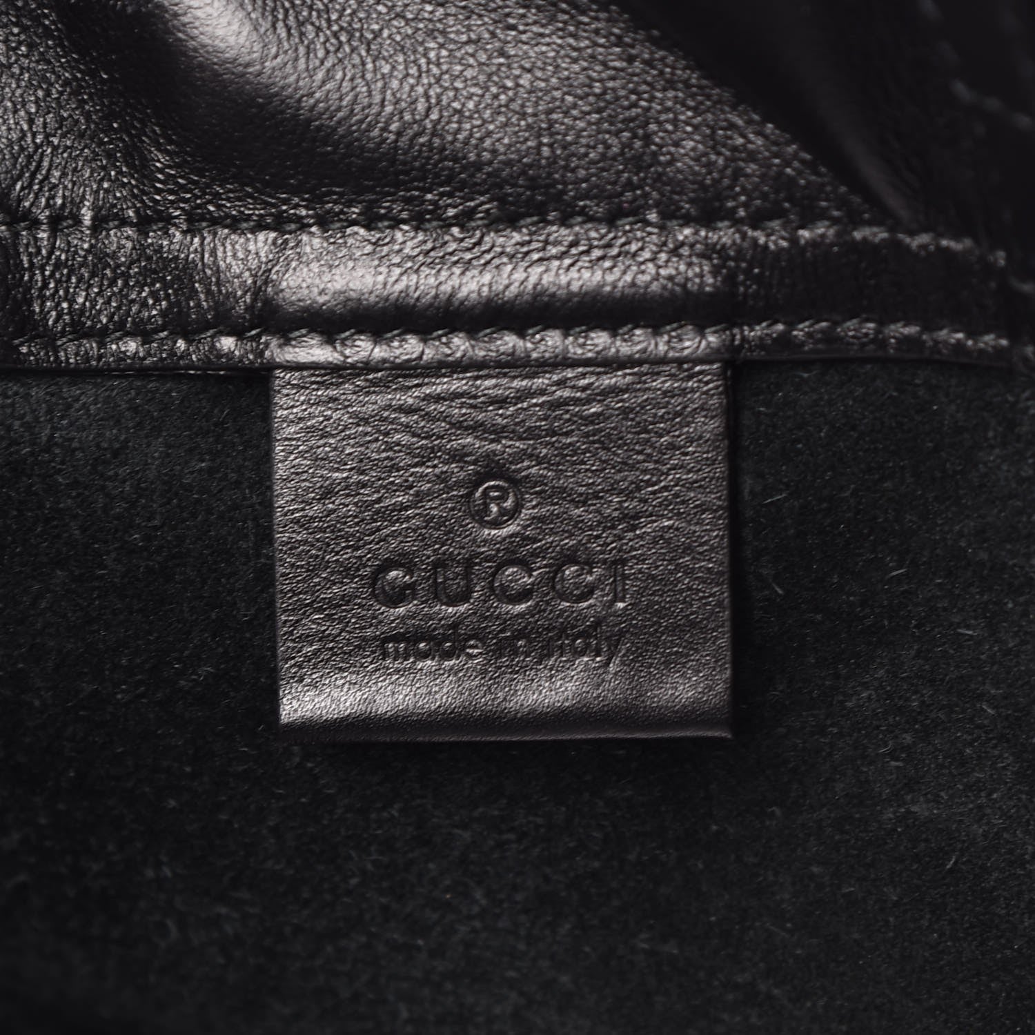 Gucci Calfskin Logo Drawstring Backpack Black 7 of 8