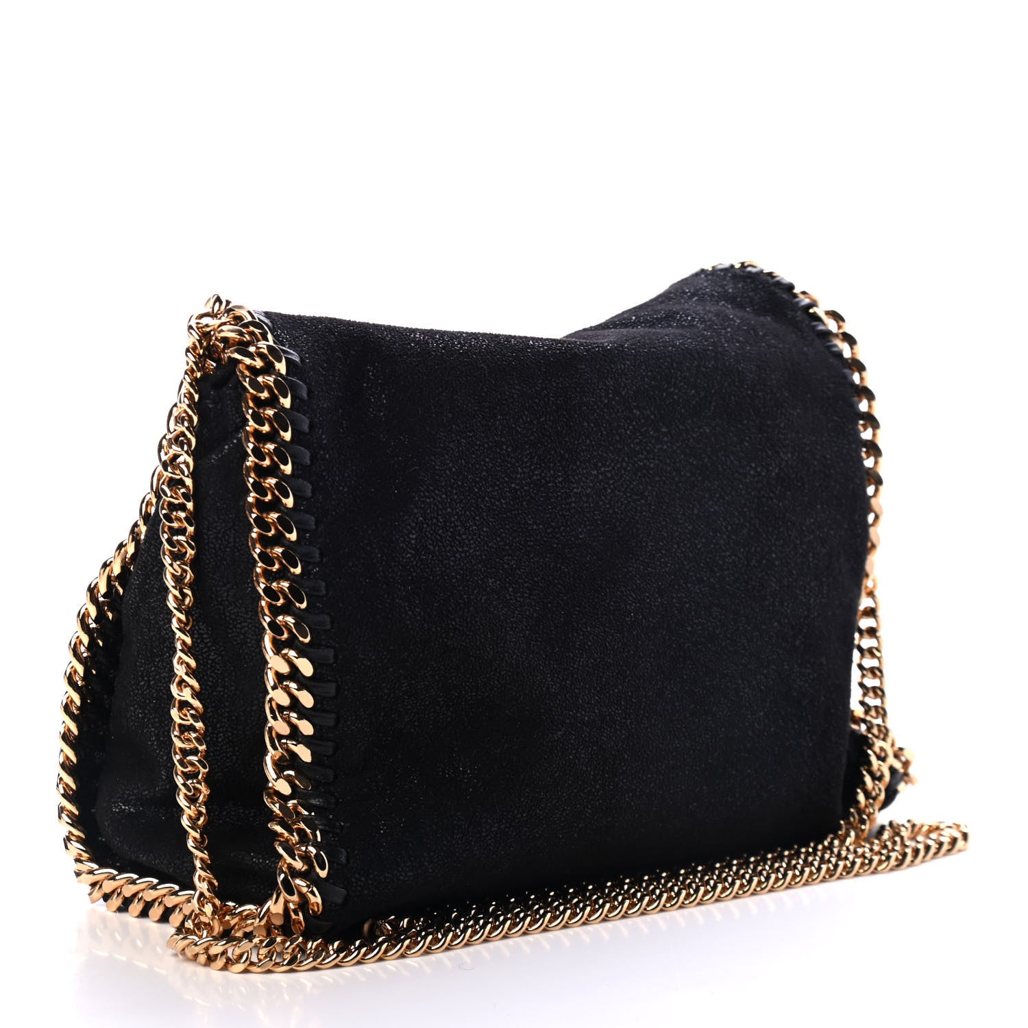 Stella McCartney Shaggy Deer Mini Falabella Fold Over Tote Black 2 of 4