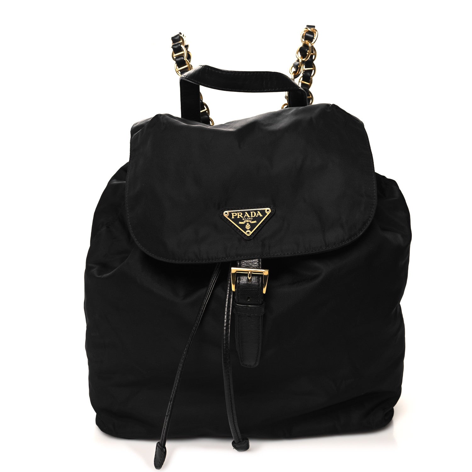 Prada Tessuto Nylon Vela Chain Backpack Black 1 of 10