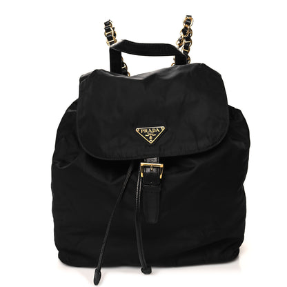 Prada Tessuto Nylon Vela Chain Backpack Black 1 of 10