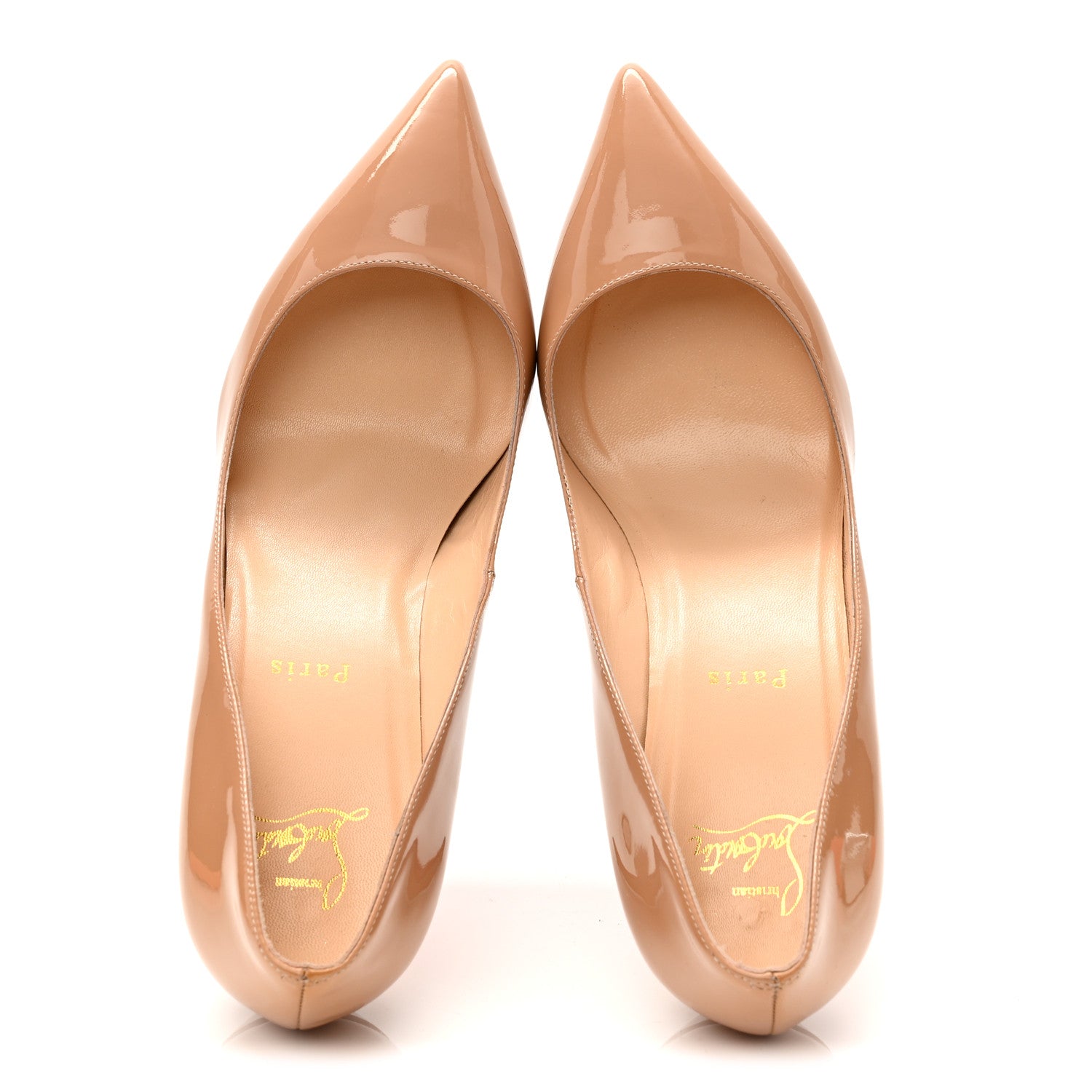 Christian Louboutin Patent Pigalle Follies 85 Pumps 39.5 Nude 2 of 9