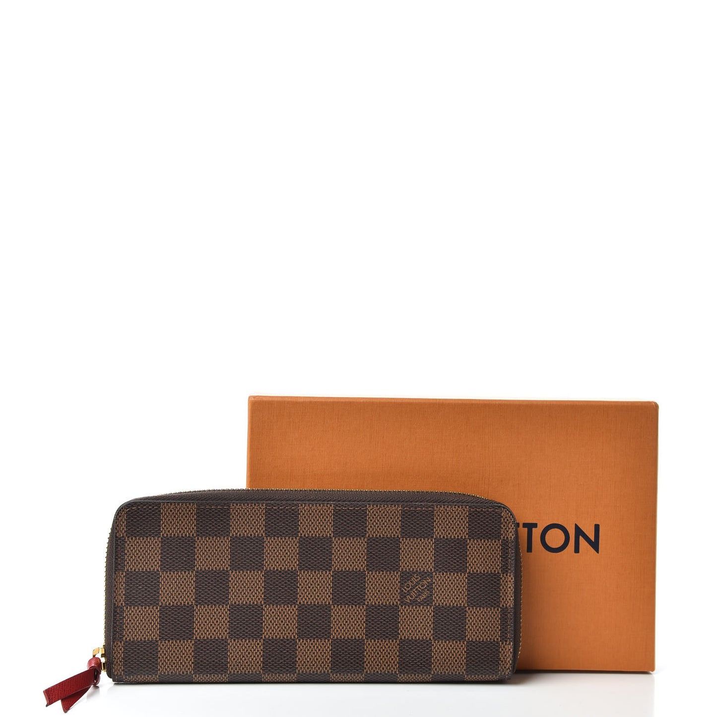 Damier Ebene Clemence Wallet Cherry