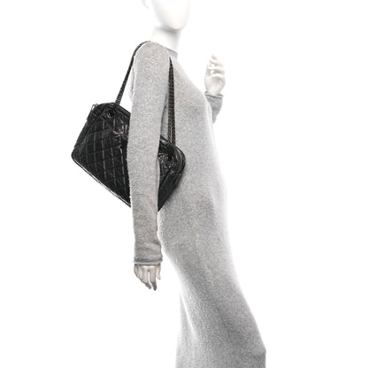 Chanel Metallic Aged Calfskin Quilted Large Reissue Camera Case Black 2 of 10