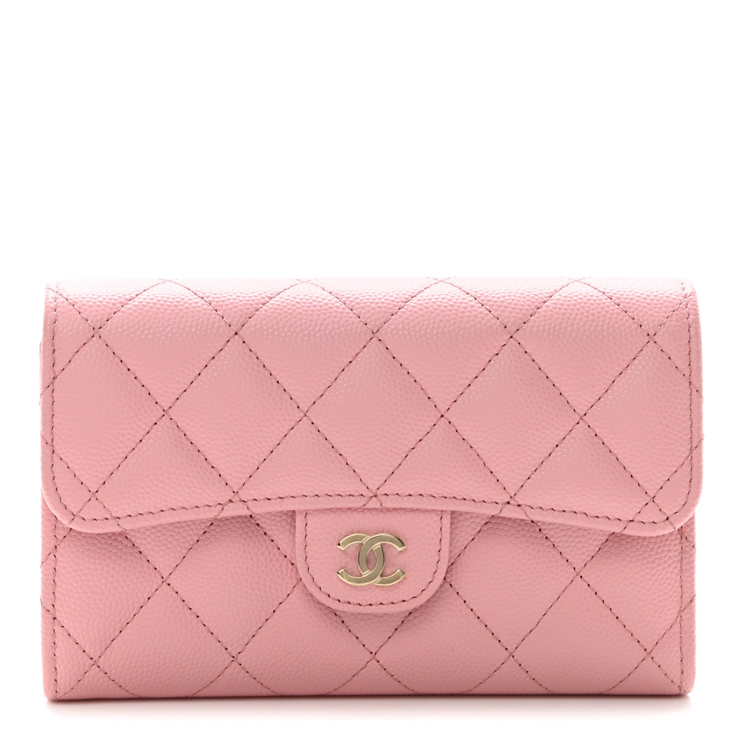 Chanel Caviar Quilted Medium Flap Wallet Pink 1 of 8