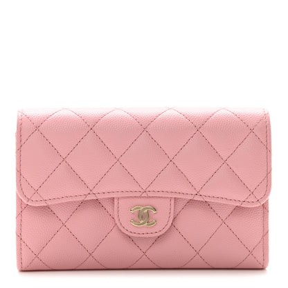 Chanel Caviar Quilted Medium Flap Wallet Pink 1 of 8