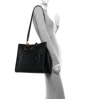 Fendi Vitello King Plexiglass Medium Fendi Sunshine Shopper Tote Black 2 of 11