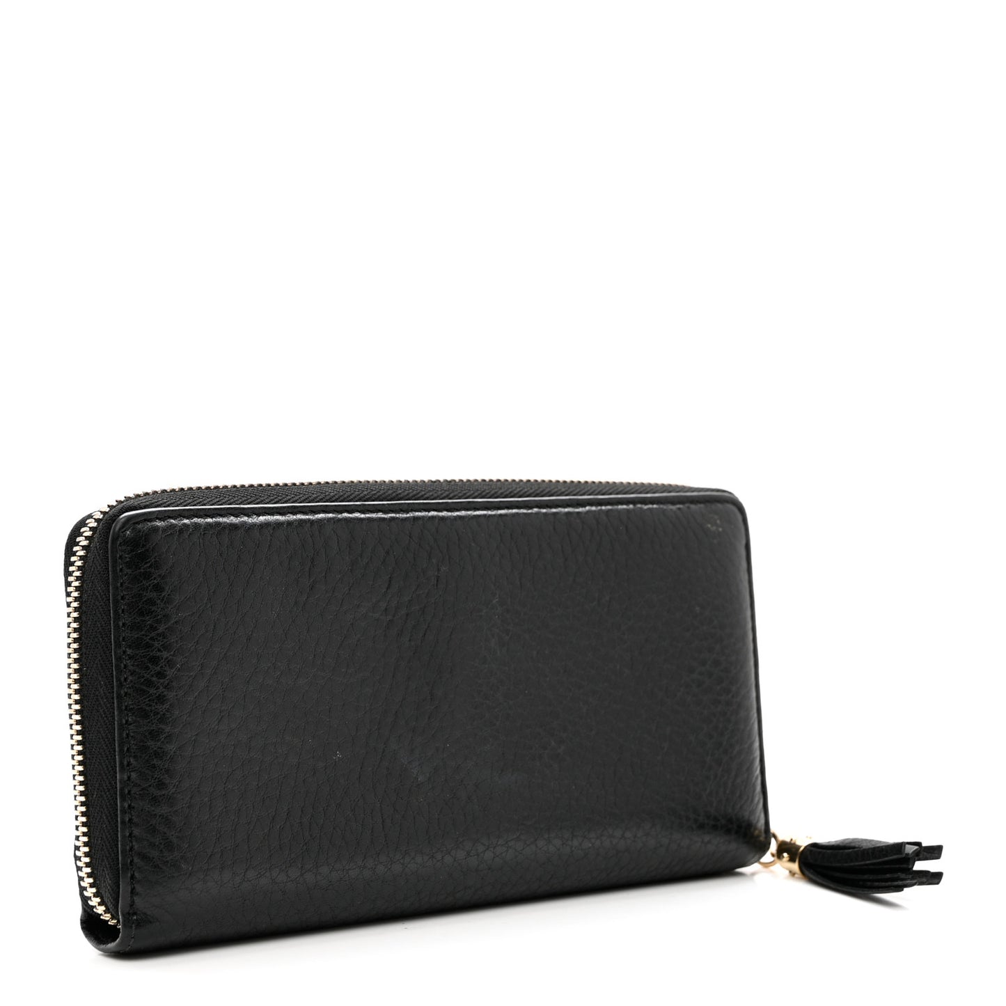 Pebbled Calfskin Soho Zip Around Wallet Black