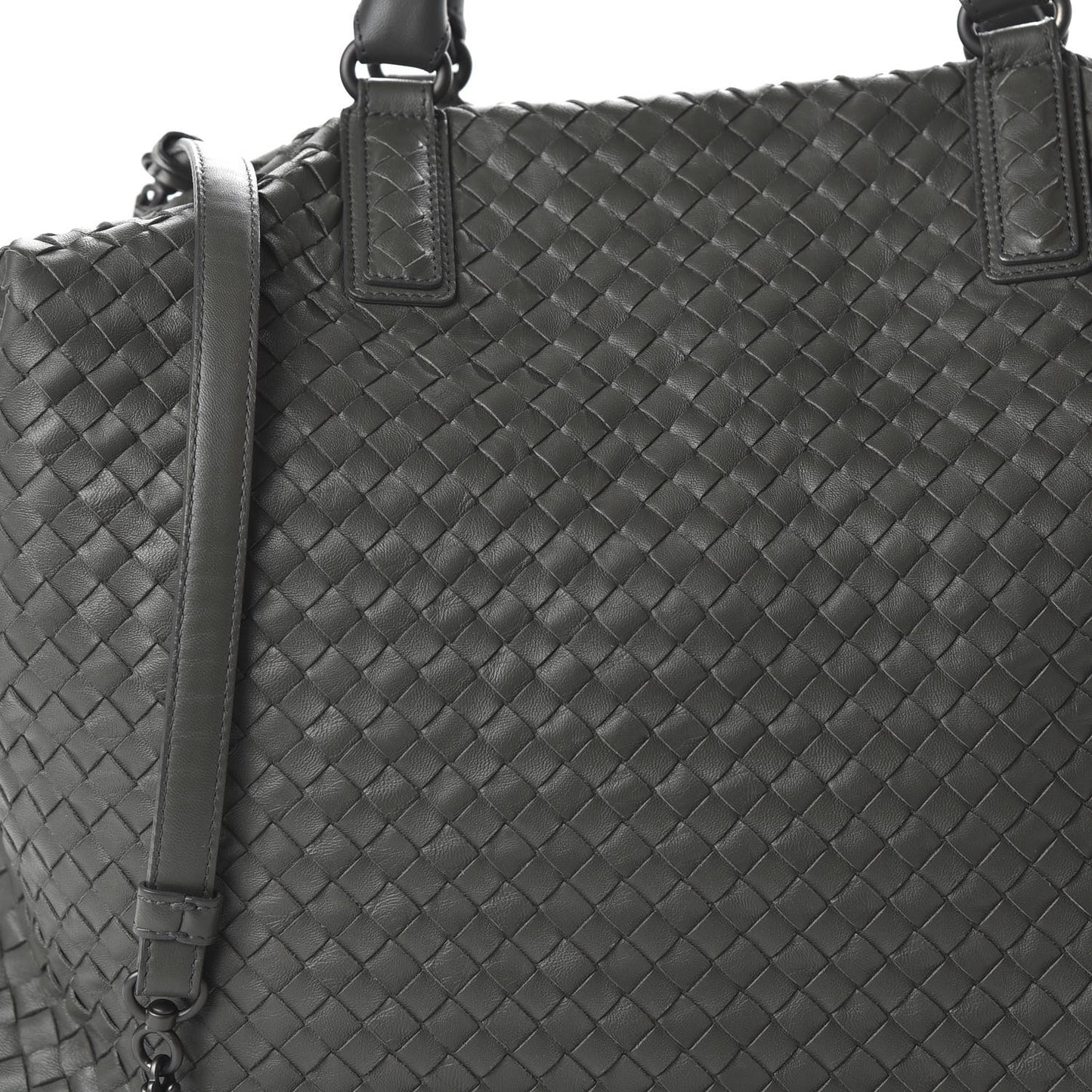 Nappa Intrecciato Maxi Convertible Tote Grey