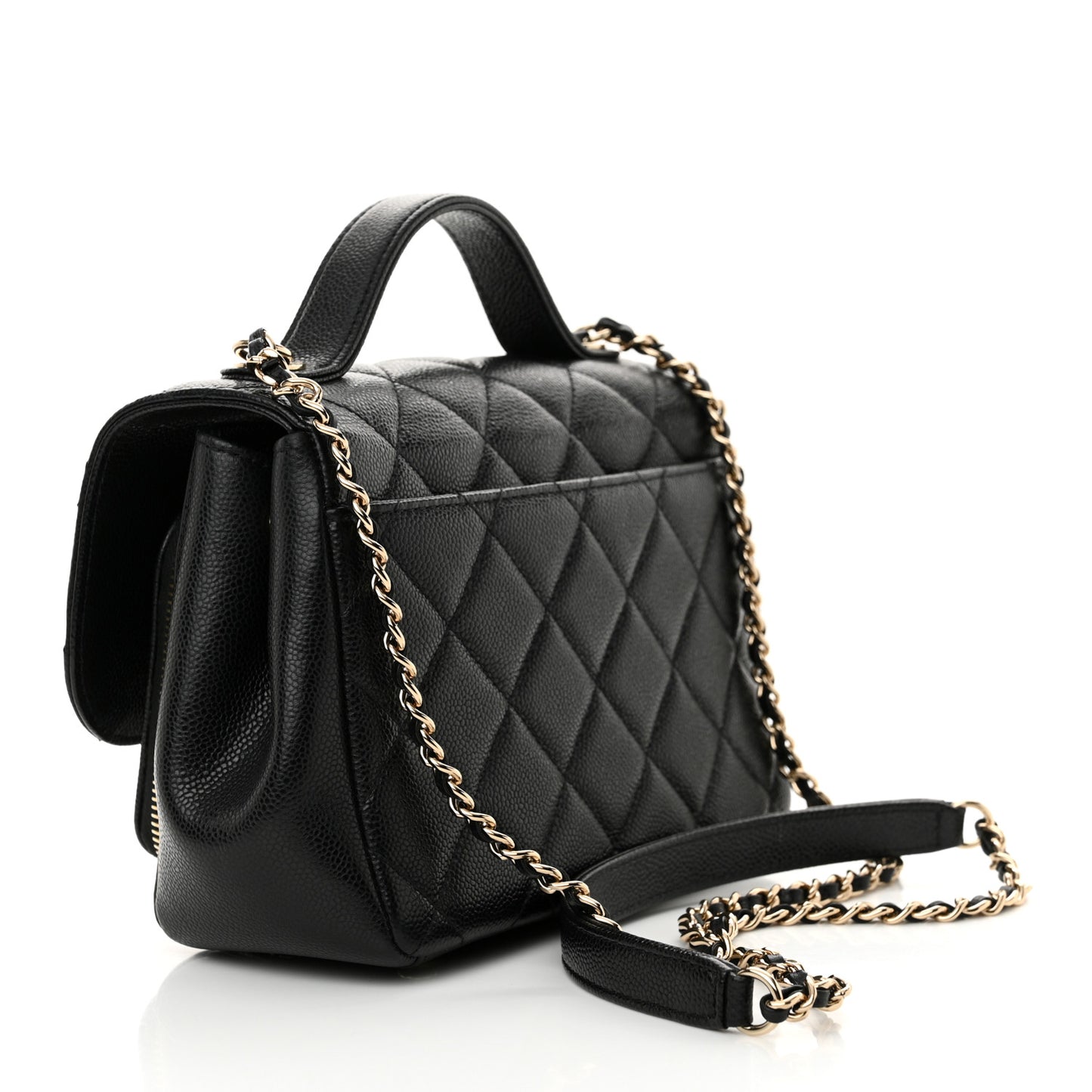 Caviar Quilted Small Business Affinity Flap Black