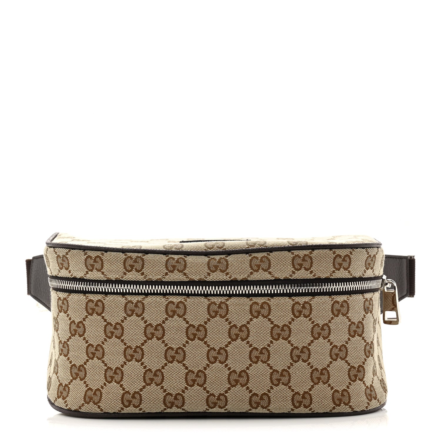 Gucci Monogram Dollar Calfskin Waist Pouch Beige Ebony Testa di Moro Marrone Scuro 1 of 10