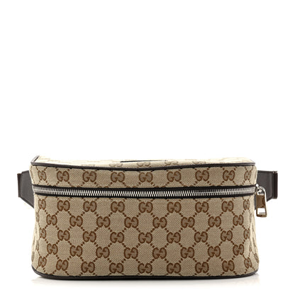 Gucci Monogram Dollar Calfskin Waist Pouch Beige Ebony Testa di Moro Marrone Scuro 1 of 10