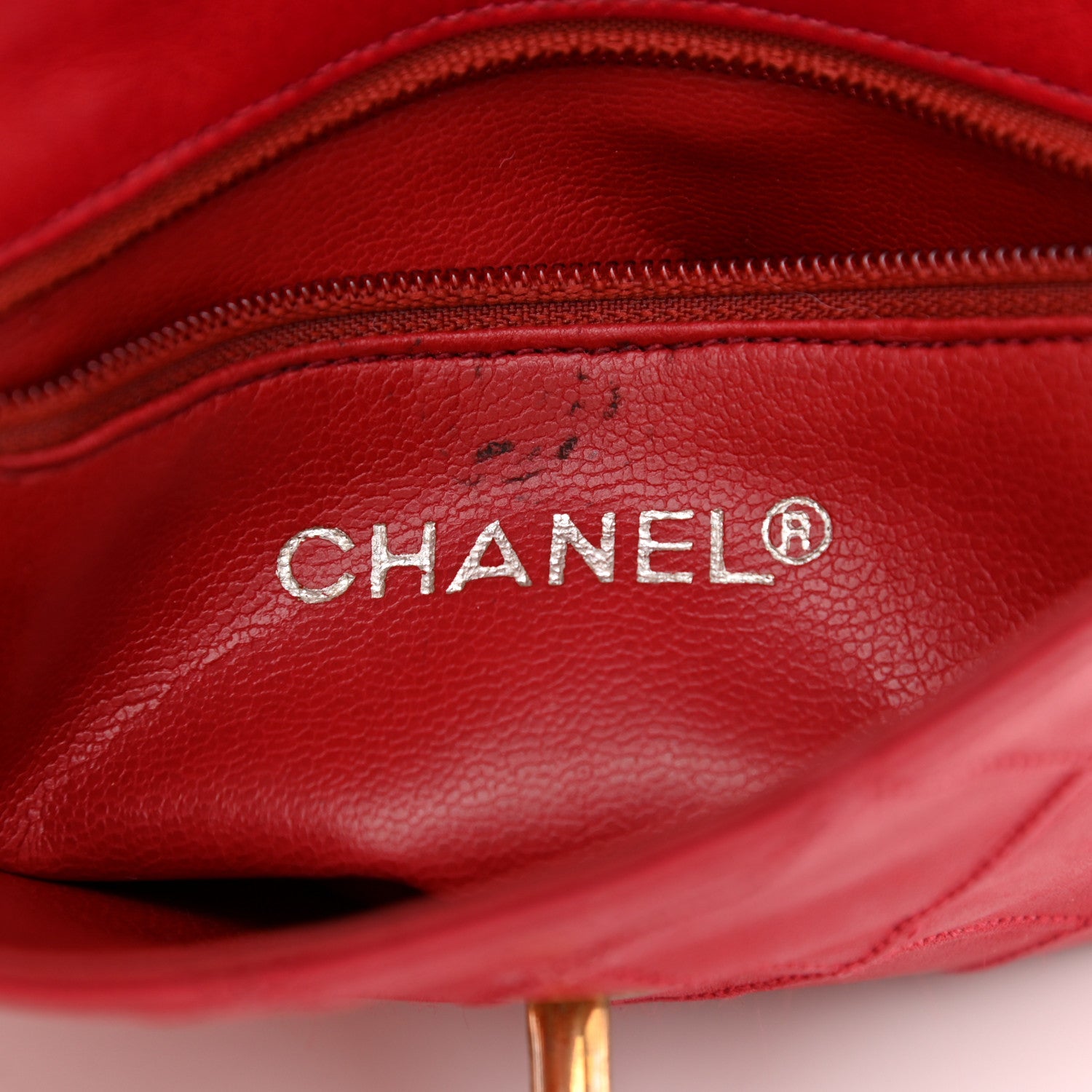Chanel Lambskin Diamond Stitched Waist Chain Belt Flap Bag Red 7 of 12