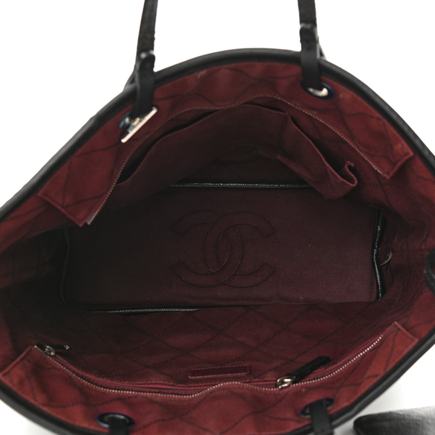 Grained Calfskin Shopping Fever Tote Black