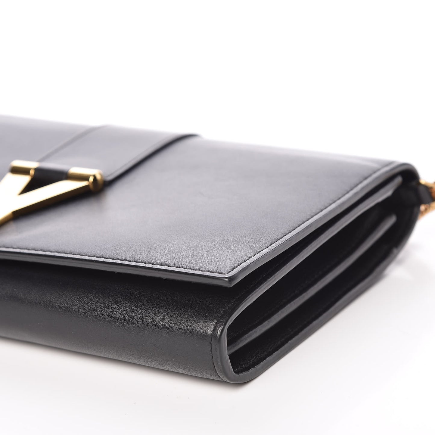 Calfskin Classic Y Ligne Chain Wallet Black