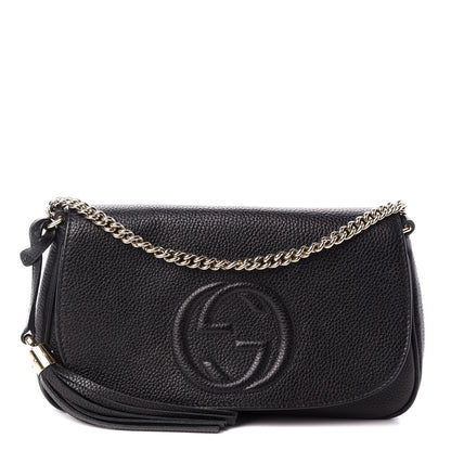 Gucci Pebbled Calfskin Medium Soho Flap Crossbody Black 1 of 9