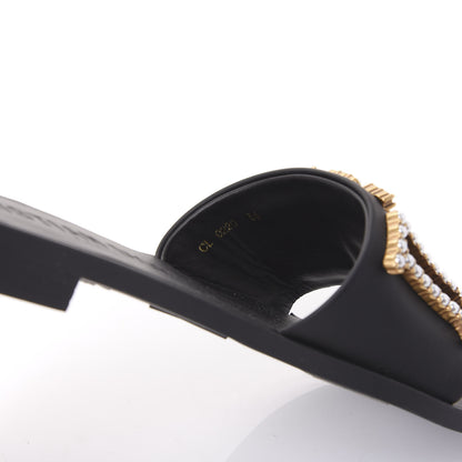 Christian Dior Matte Calfskin Pearl Dio(r)evolution Slide Sandals 36 Black 8 of 9