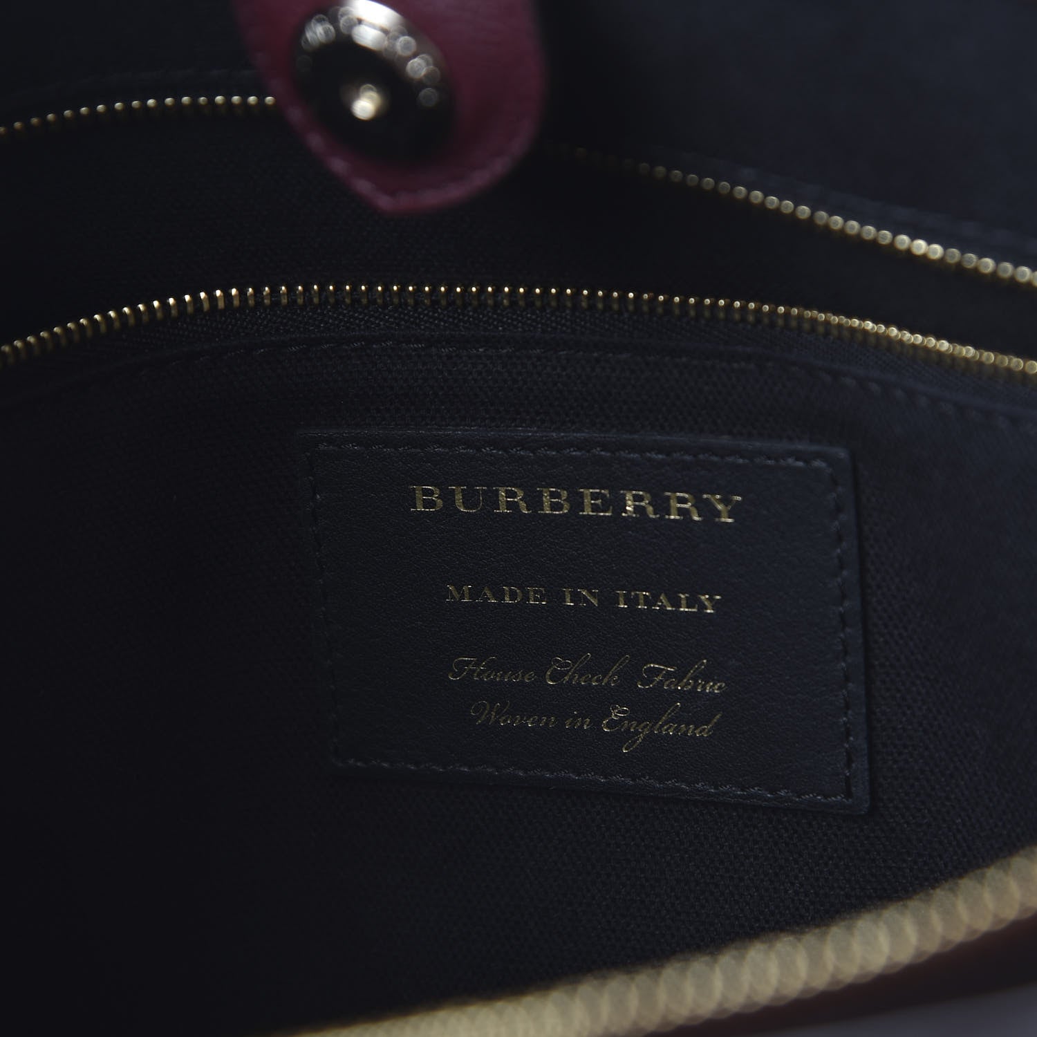 Burberry Grainy Calfskin House Check Medium Banner Tote Mahogany Red 7 of 8