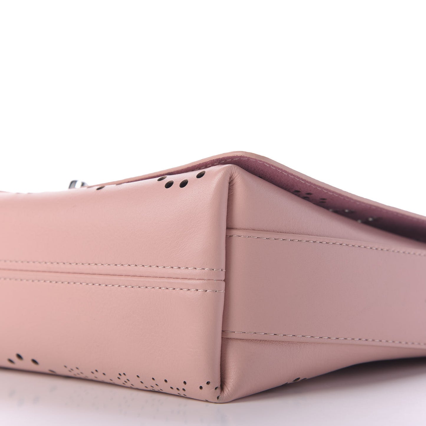 Calfskin Tweed Eyelet Flap Bag Pink