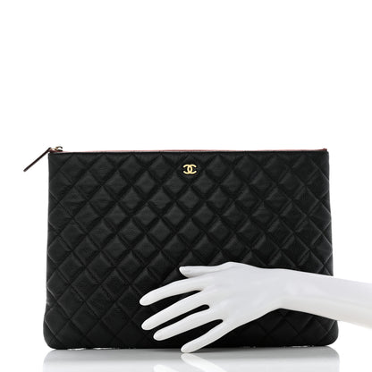Chanel Caviar Quilted Large Cosmetic Case Black 2 of 7
