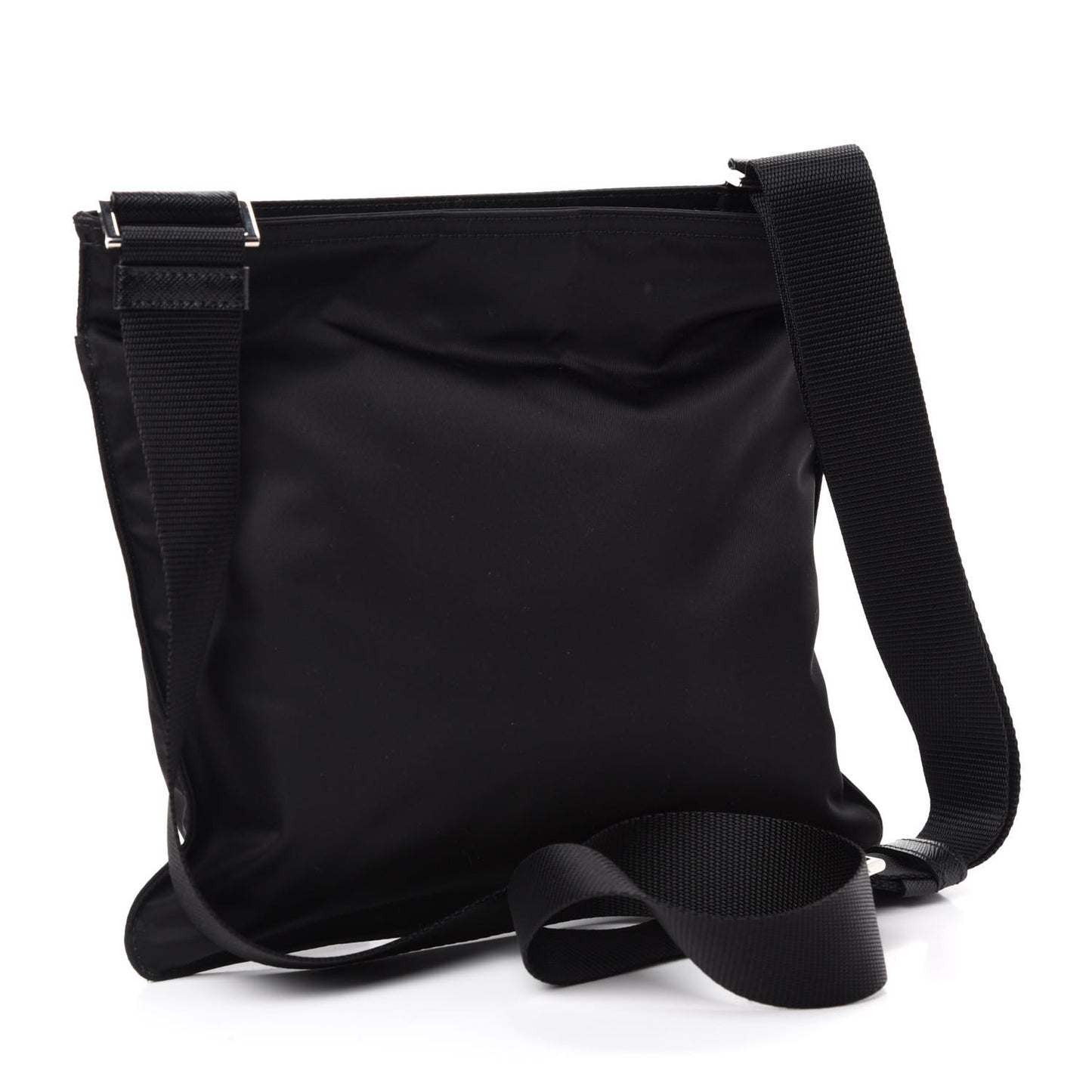 Nylon Vela Small Flat Messenger Bag Black