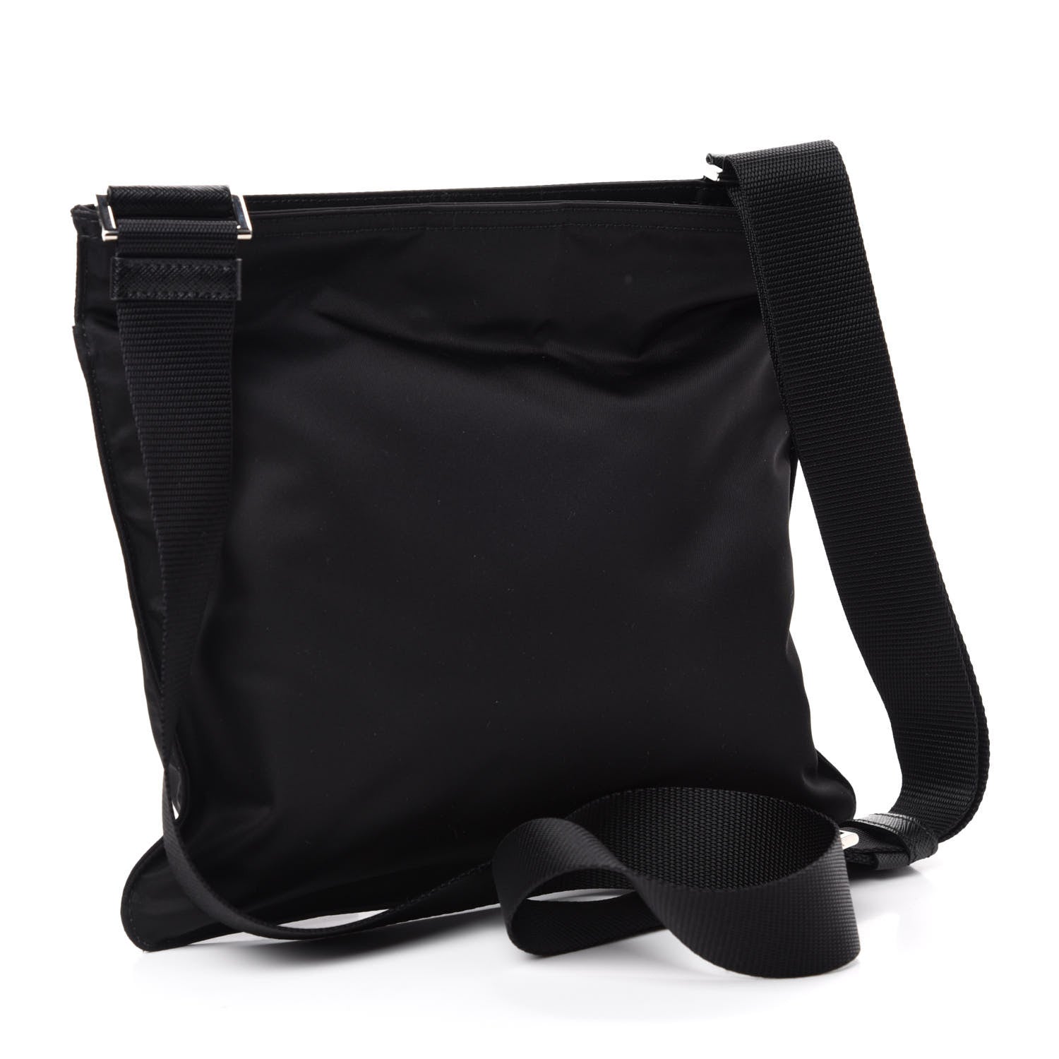 Prada Nylon Vela Small Flat Messenger Bag Black 3 of 10