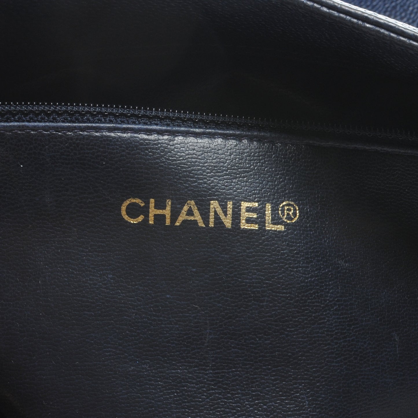 Caviar CC Shoulder Bag Navy Blue