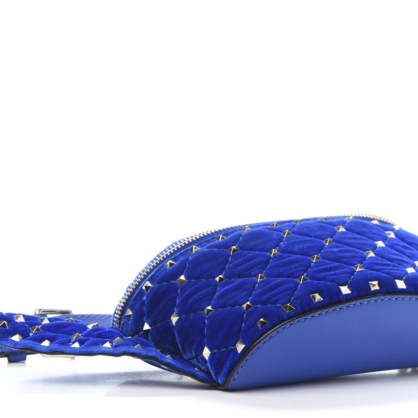 Velvet Rockstud Spike Belt Bag 75 Acid Blue