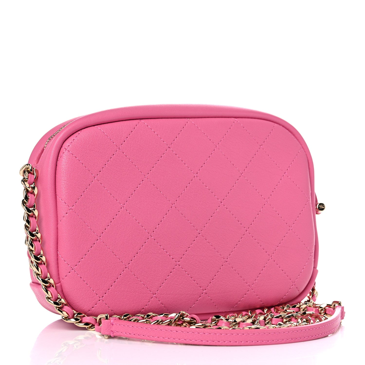 Chanel Goatskin Quilted Medium Casual Trip Camera Case Pink 2 of 9