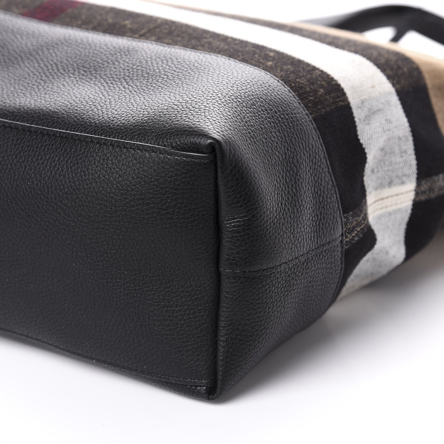 Grainy Calfskin Mega Check Armley Folding Messenger Black