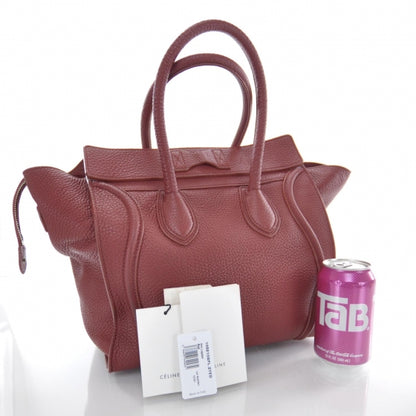 Celine Pebbled Leather Mini Luggage Bag Red 3 of 7