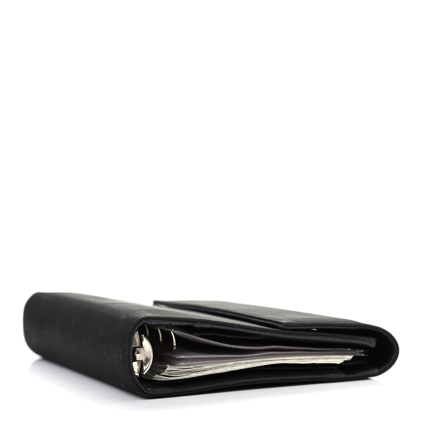 Nylon Calfskin Agenda Holder Black