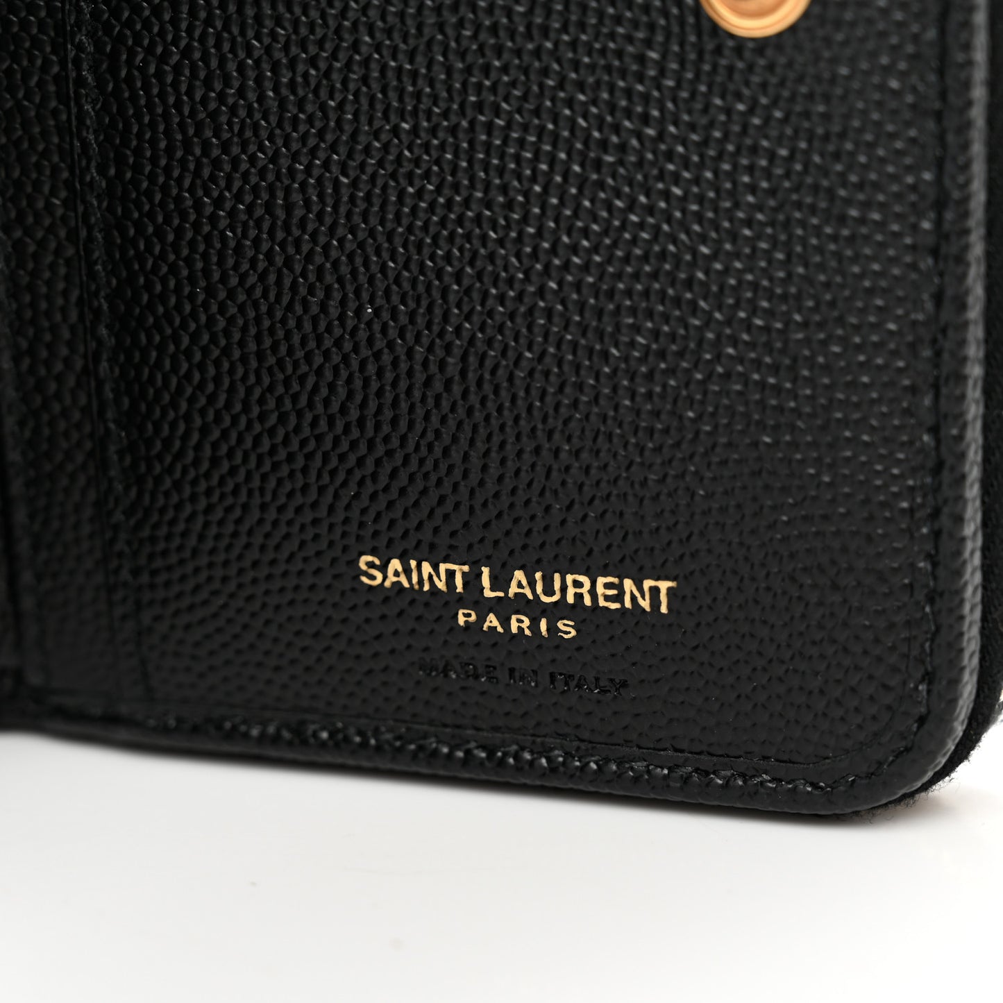 Grain De Poudre Matelasse Chevron Monogram Compact Zip Around Wallet Black