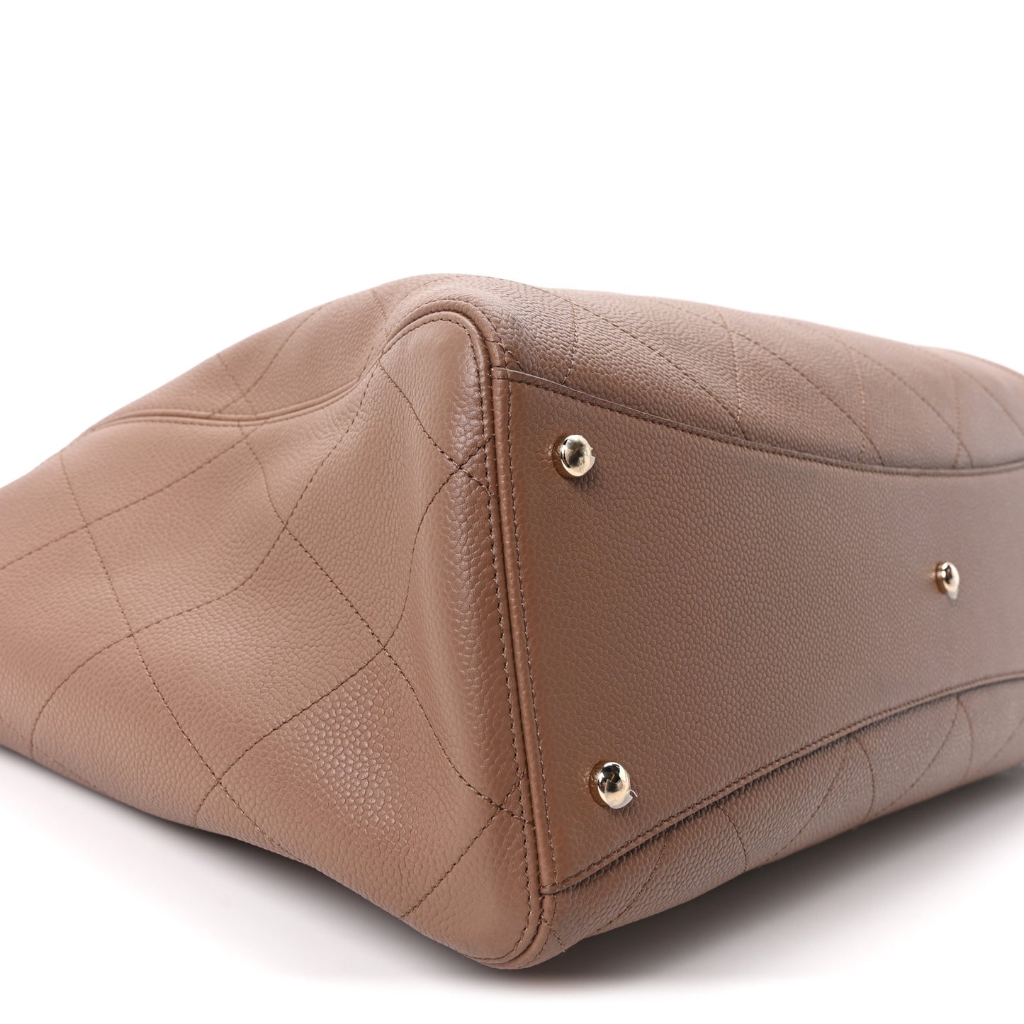 Grained Calfskin Maxi Shopping Bag Brown