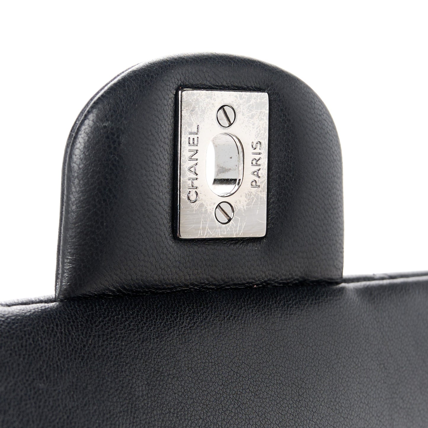 Lambskin Quilted Clutch with Chain Flap Black