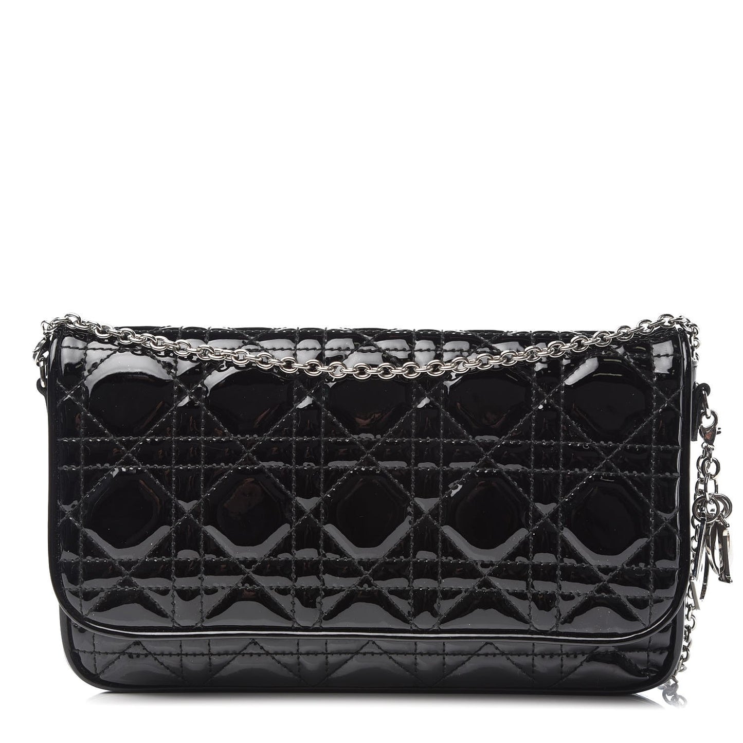Patent Cannage Wallet on Chain Pouch Black
