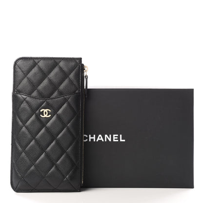 Chanel Caviar Quilted Classic Flat Wallet Pouch Black 10 of 10